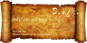 Dück Ákos névjegykártya